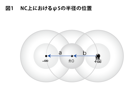 NC上におけるψ5の半径の位置